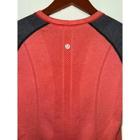 Lululemon Run Swiftly Tech Orange Gray Heather Long Sleeve Shirt Size 6 - Picture 7 of 12